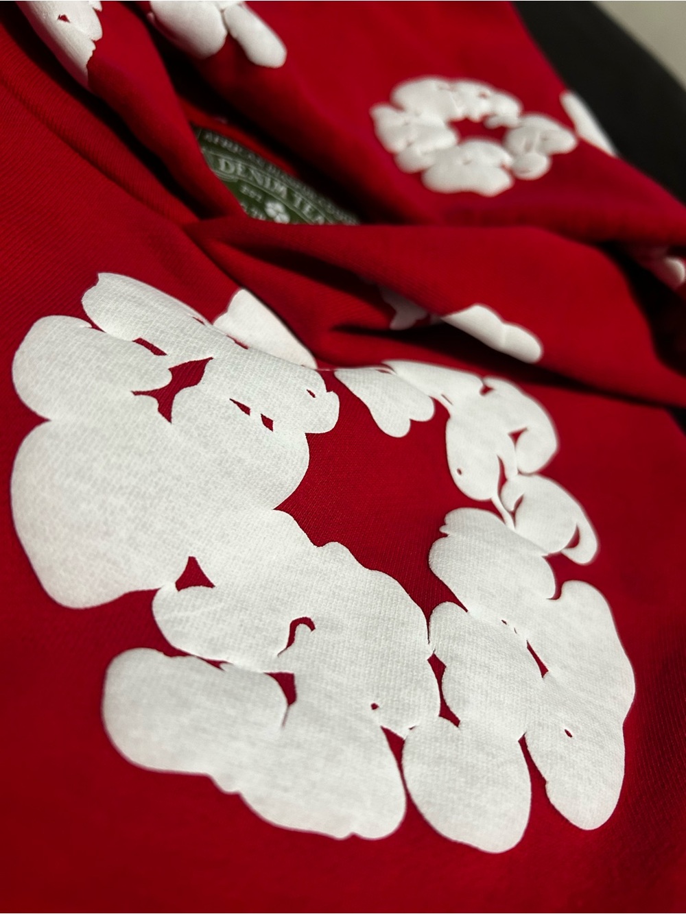 Red denim tears hoodie